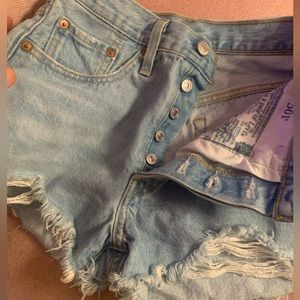 Levi’s 501 distressed denim shorts